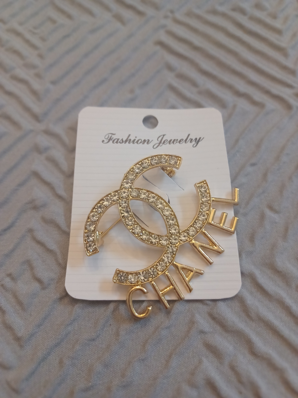 Gold Crystal Brooch